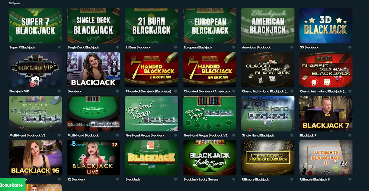 Live-Blackjack-Tisch bei Richville
