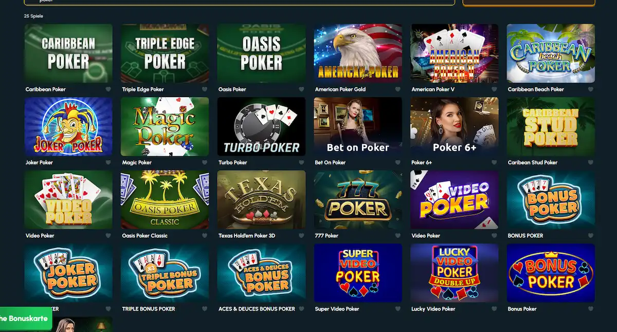 Live-Poker-Tisch bei Richville