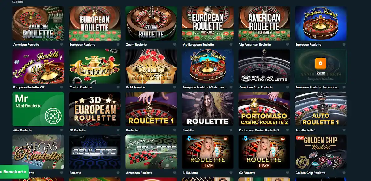 Live-Roulette-Tisch bei Richville