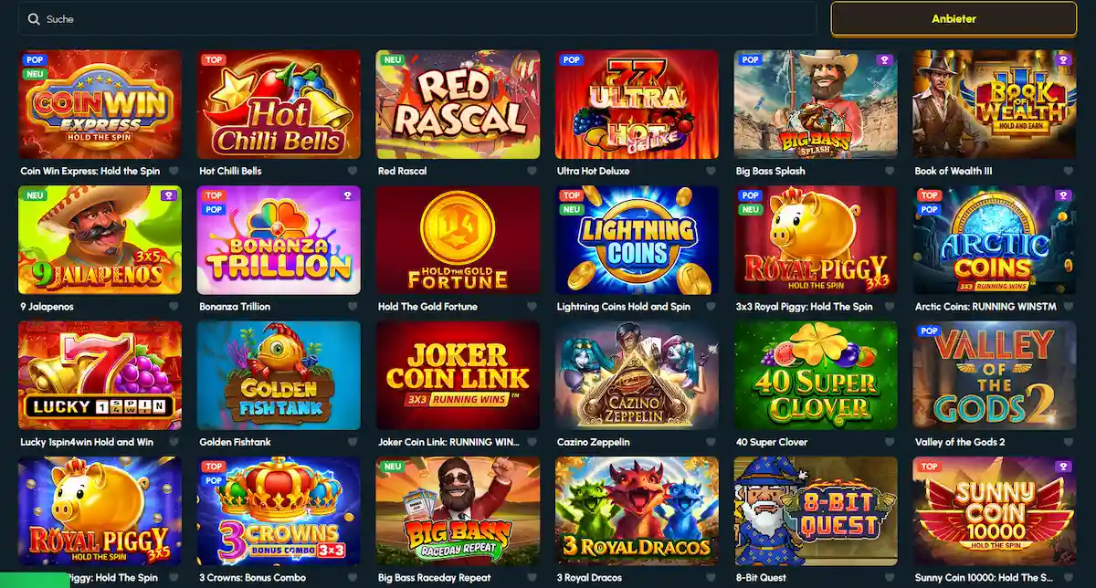 Slot-Auswahl im Richville Casino